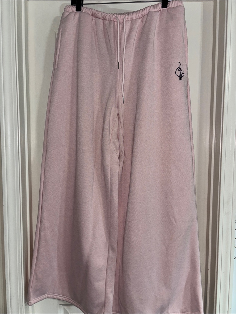 Baby Phat Light Pink Wide-Leg Sweatpants with Drawstring